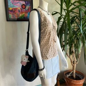 Joe Boxer Denim Blue Crossbody Bag with Navy Lining